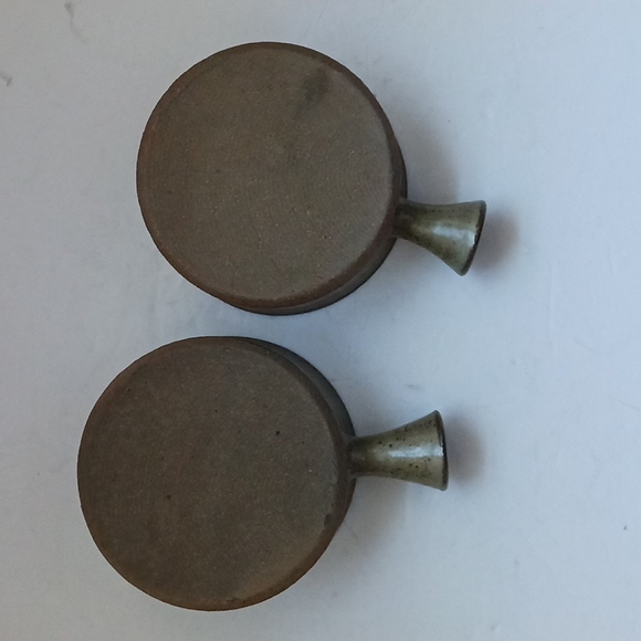 Handmade tan ceramic soup bowls with handles (2) - Picture 6 of 6